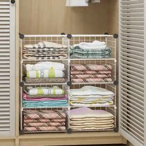 Lazy stacked board home wardrobe finishing artifact storage layered partition storage rack pants short sleeve folding board