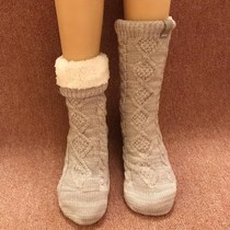 Winter sleeping with warm feet quilt artifact warm socks thick and velvet socks bed non-slip floor socks adults