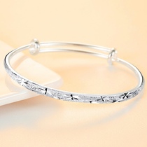 Chow Tai Fook Huanmei Bracelet Female Sterling Silver Gypsophila s999 Foot Silver Solid Bracelet Light Luxury Minor Gift to Girlfriend