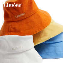 Limone new multi-color towel fabric fishermans hat beach holiday Net red ins Wind