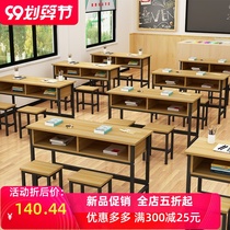 Factory direct school primary and secondary school students double study table remedial class training table cram school with drawer desk