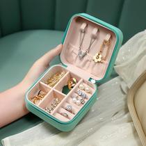 Jewelry box small fine net red same style ins Wind portable minimalist earring necklace anti-oxidation hand jewelry storage box