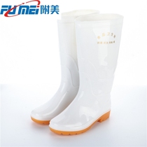 Male and female middle tube thick thick white food rain shoes sanitary rain boots anti-skid water shoes water boots acid and alkali resistant oil rubber shoes