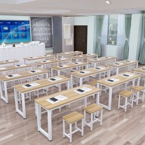 Training desk manufacturer direct selling strip table single double class table and chairs for primary and middle school students remedial training course desk