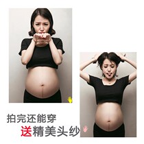 Pregnant woman sexy lace new expectant mommy full set of black and white underwear photo base bra underwear photography photo