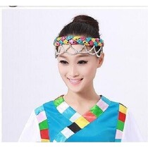 Tibetan headdress Tibetan braids Tibetan minority dance performance stage clothing accessories handmade floral headdress