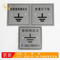 Stainless steel lightning protection grounding 86 box cover lightning protection down lead panel lightning protection grounding Test point identification plate customized