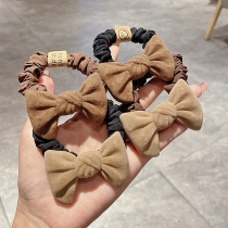 Korea East Gate fashion jewelry milk curry flocking bow Japanese and Korean dance hair accessories temperament Hairband headwear