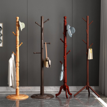 Solid wood coat rack home bedroom floor single pole hanging clothes dormitory door bedroom porch vertical simple shelf