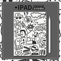 Elegant for ipad protective sleeve ipadro graffiti 202 new ipad9 ninth generation book ipadmini6 with pen slot mini6 anti-fall hard air