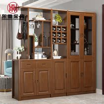 Solid wood partition wine cabinet modern minimalist living-room Entry into the family Xuanguan Shoes Cabinet Integrated Bifacial Room Cabinet Screen Decorative Cabinet
