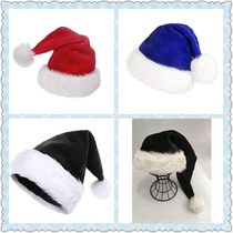 Black Christmas Hat Length Plush Holiday Ornament Adult Hat Red Black Treasure Blue Hat Christmas Decorations