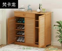 Shoe frame shoe cabinet all bamboo container solid wooden leaves window breathable multilayer banddoor large number of 15654274 household wood