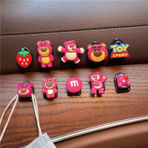 Car Ornament Hook Strawberry Bear Small Pendulum with car decorated in car Paste Cute Cartoon Lady Midway Display
