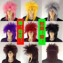 Killing Matt Wig Male Punk Styled Chicken Crown Heads Non-mainstream Fumbling Nets Red Sand Sculptures Women Long Straight Hair Explosive Headgear