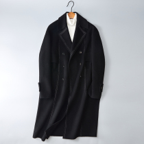 High-end cashmere coat men Korean fashion simple double-sided business leisure large size long trench coat coat tide