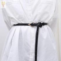 Belt with long skirt suit thin belt ladies Korean fashion belt female ins wind black jeans thin strips