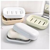Bathroom wash face travel portable creative soap box soap tray drain soap box with lid toilet double layer