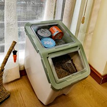 Cat Food Storage Barrel Dog Food Seals Stored Grain Moisture-Proof Barrel Tank Large Capacity Storage Case Pet Transparent Containing Box