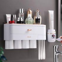 Toothbrushing shelve brushing up wall-free gargling cup wall-hanging cup wall-mounted tooth-cylinder containing box hanging wall-style