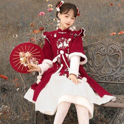 taobao agent Genuine design winter Chinese strawberry, demi-season dress, Lolita style, Chinese style