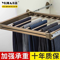 Cloakroom thickened side-mounted push-pull telescopic trouser rack Home wardrobe Hardware Multi-functional containing pull-out rack pants pumping