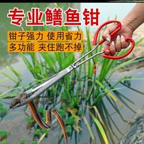 Anti-slip crab clamp mud loach yellow eel clamp eel pliers control fisher pliers stainless steel long fish clip to catch sea clips