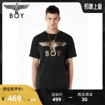 BOYLONDONA short sleeve male and female section 22 spring new printed bronzed silver fried street gold embroidered wings T-shirt N01039