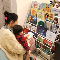 Childrens bookshelf picture book rack floor-to-ceiling mobile iron baby storage rack home simple student small bookcase