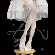 Japanese Lolita Sweet Soft Sister Lolita Cross-printed pants White Silk Socks Children Summer Spring and Autumn Thin Model