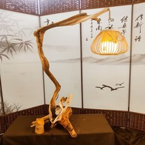 Cliff Berlamp Root Carving Zen Meditation Living Room Tea Room Bedroom Bookcase New Chinese Folk Art Health Preservation Lamp Tree Root Pendulum