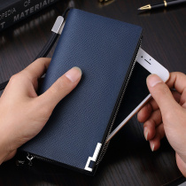 Paolo Genuine Leather Wallet Male length Zipper Business Handbag wallet Money clip Mens wallet Multi-functional leather clip Handheld bag