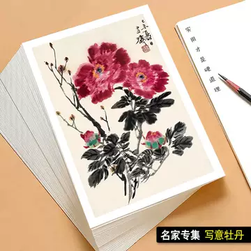 中国 王雪濤 牡丹 栄寶斎 木版水印 額装 送料込み250924 精製