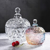 Light extravagant Jewelry Crystal Glassware Containing Jar Candy Jar Candy Jar With Cover Adornment Swing room storage jar