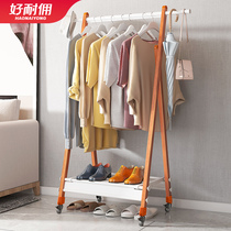 Aluminum alloy coat rack floor-to-ceiling folding bedroom home simple modern simple single pole clothes shelf hanger