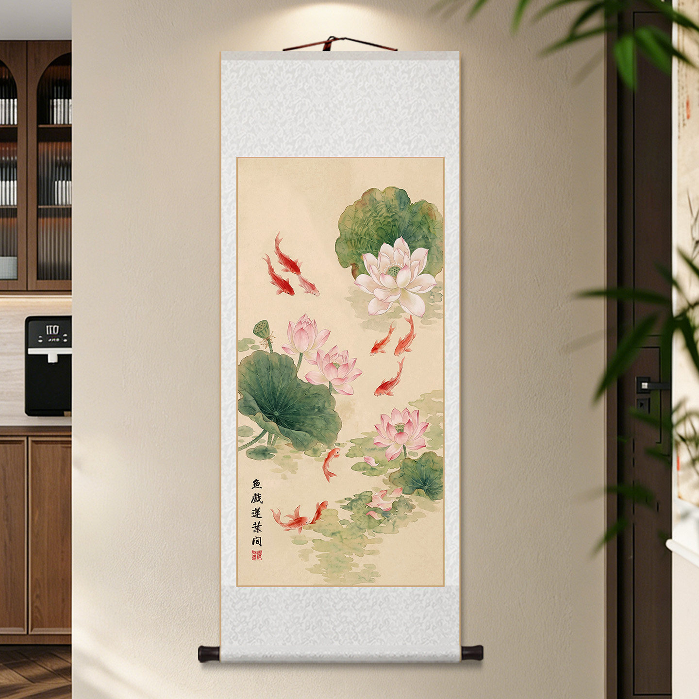 荷花九鲤图轴-荷花九鲤图轴促销价格、荷花九鲤图轴品牌- 淘宝