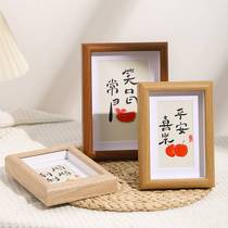 Frame Wood Hollow Solid Photo Frame Swing Table 6 Inch 8 Inch Photo Frame A4 Hanging Wall Calligraphy Character Painting Dry Flower Photo Frame