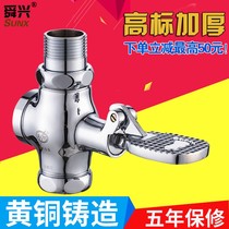 Stool toilet toilet squat foot stamped valve delayed public foot flushing valve switch valve full copper