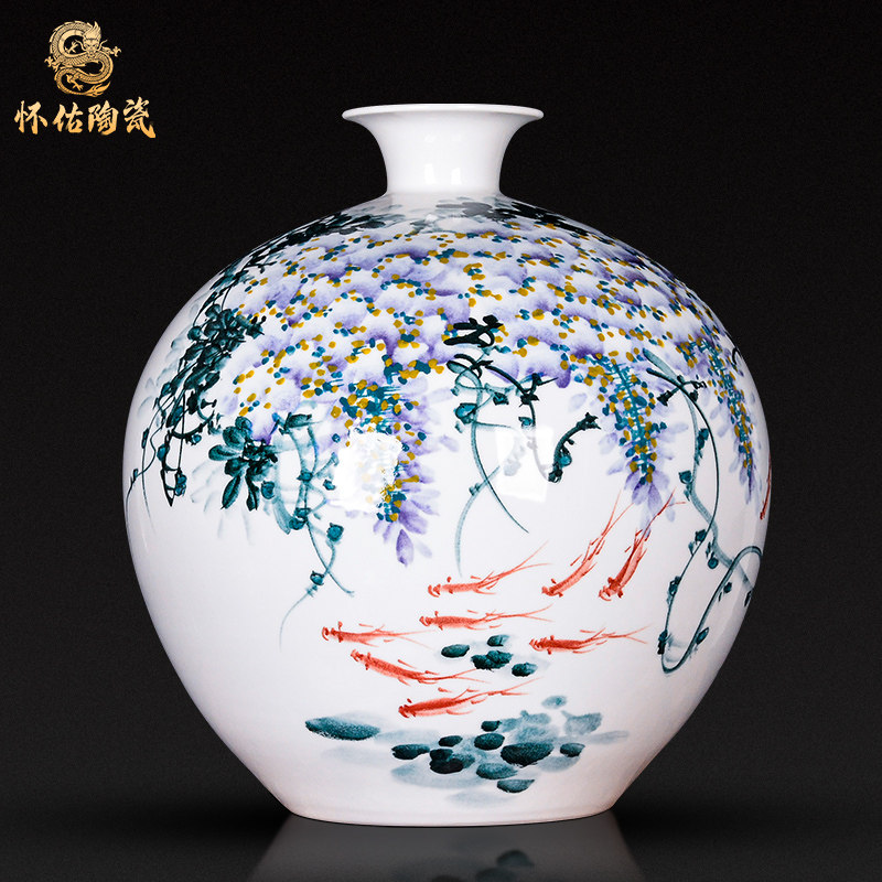 景德镇花瓶陶瓷大师手绘描金新中式-景德镇花瓶陶瓷大师手绘描金新中式