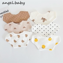 Japanese cotton gauze suit baby bib petal baby saliva towel anti-spitting milk bib rice pocket