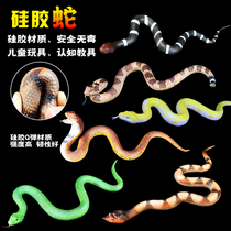 Simulation silicone Bamboo Leaves Green Five Steps Snake Toy Model Soft Gluon Glasses Snake Animal Rattlesnakes Super-long Scary Whole Demagogue