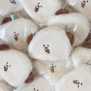 [赵露思可爱小熊毛绒绒零钱包丑萌治愈白色卡包钥匙包化妆包收纳包]