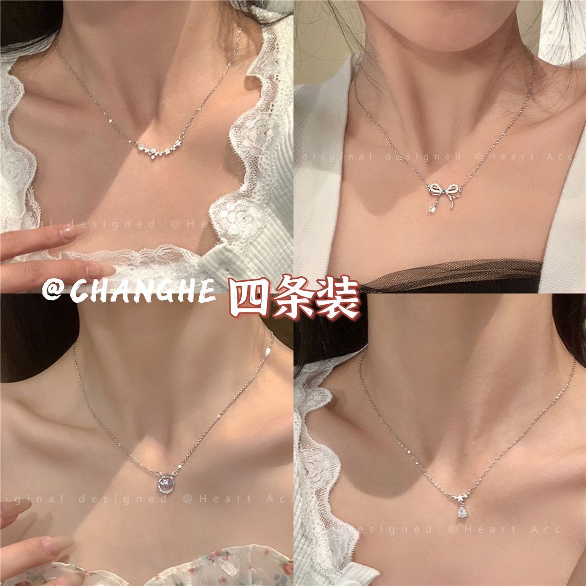 Girlfriend necklace for two women's insets that do not fade, light luxury and niche design, immortal and charming. Girlfriend temperament and collarbone chain for women