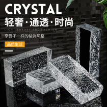 Hanzhong glass brick partition wall solid hot melt brick crystal brick background wall color transparent square bathroom transparent light
