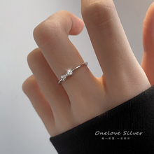 S925纯银蝴蝶结素圈戒指女小众设计高级感对戒情侣2022年新款潮