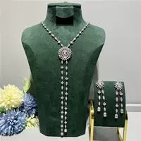 Janekelly 2pcs Bridal Zirconia Full Jewelry Sets For Women P