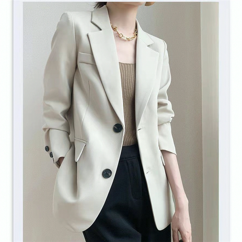 Spring and Autumn New Korean Version Temperament, Fashion, Versatile Design Sense, Minority Suit, Coffee Color, Small Suit Coat, Female