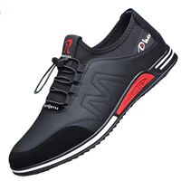 Fashion men leather comfy slip increased heel footwear men