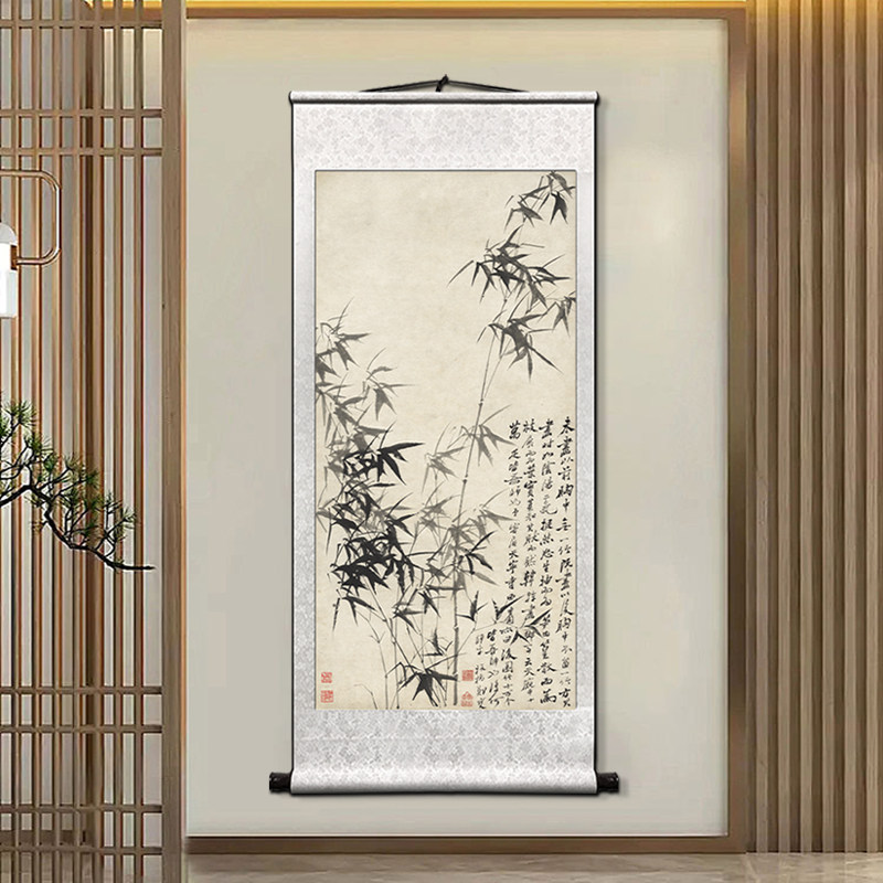 鄭板橋の水墨画 他 竹 絵 2枚セット 鄭板橋の水墨画 他 竹 絵 2枚