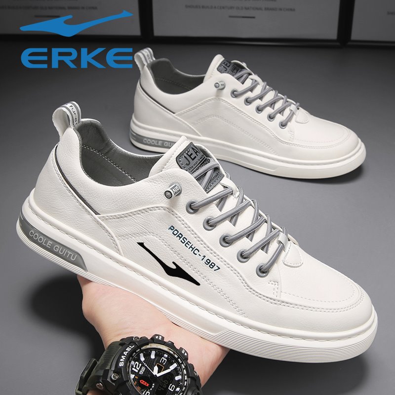 Hongxing Erke Autumn Men's Shoes 2023 New Casual Leather Shoes Men's Small White Board Shoes Breathable and Versatile Sports Fashion Shoes